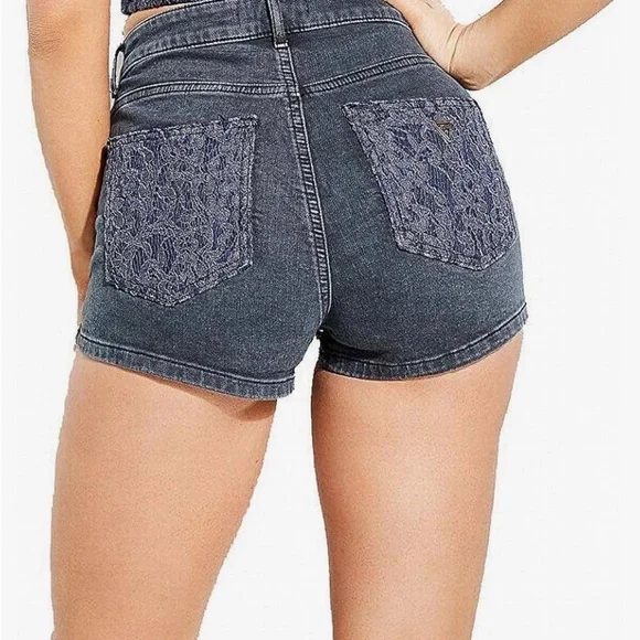 GUESS Dark Blue and Black Lace set bustier and short - Picture 7 of 16